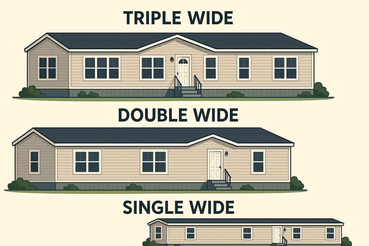 triple wide vs double wide vs single wide mobile home